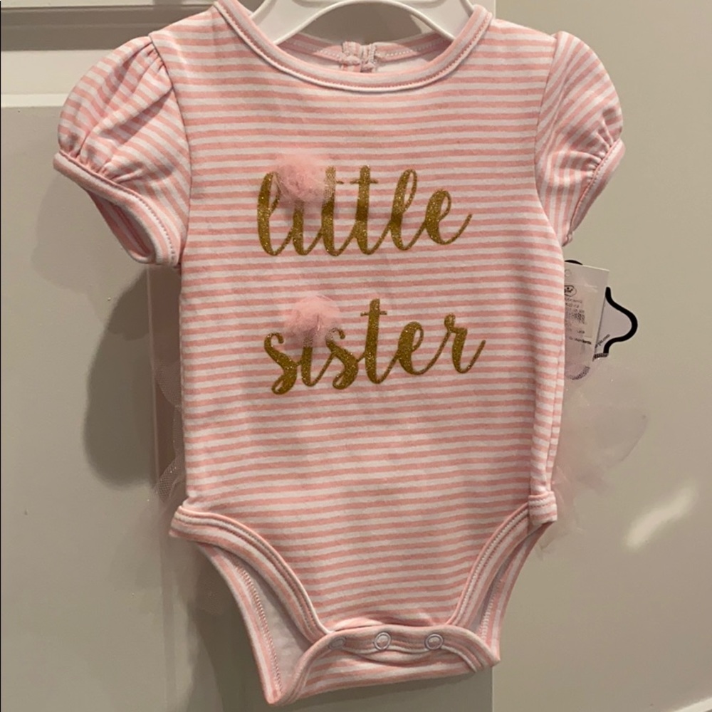 Brand New Mudpie Little Sister Bodysuit 3 months